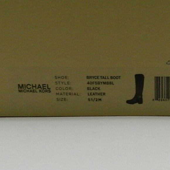 Michael Kors Black Tall Riding Boots Logo Buckle Brcye Sz 5.5 - Picture 3 of 7